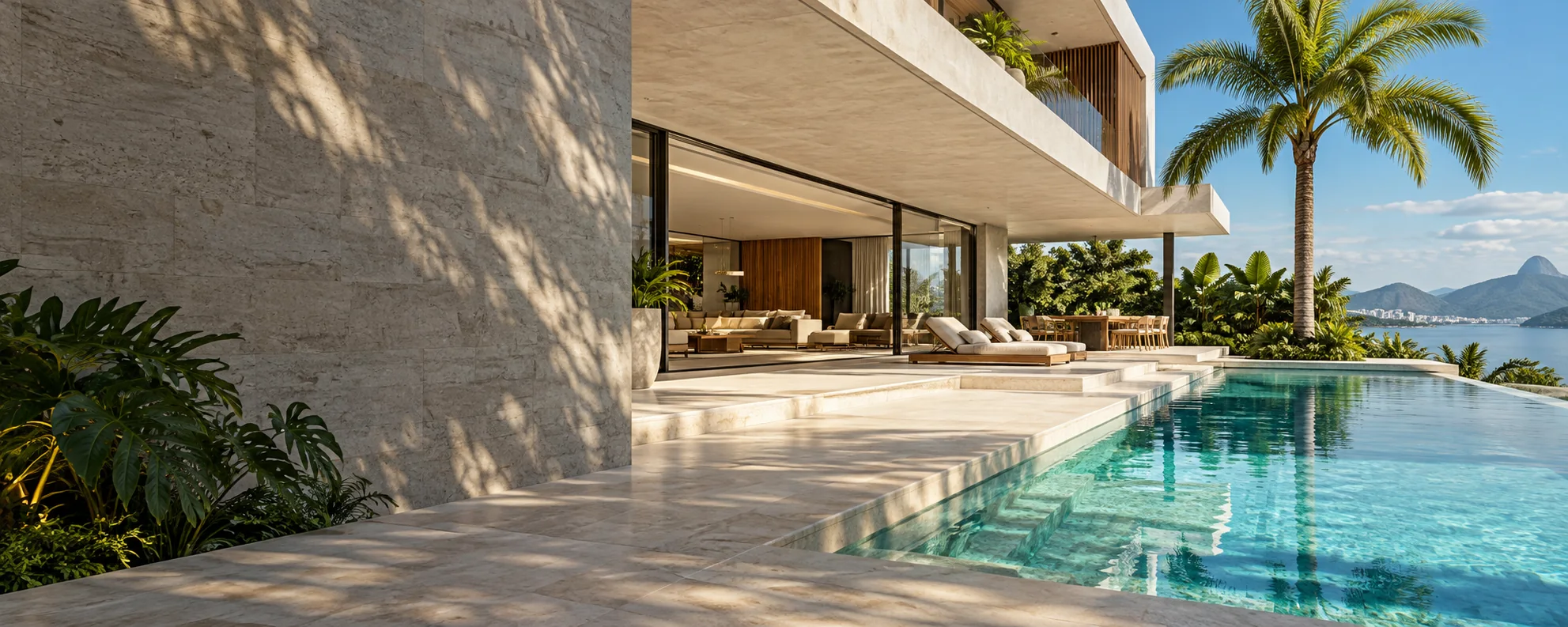 Arquitetura contemporânea com piscina